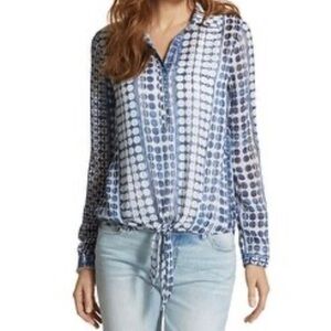 Chicos Textured dots Dominique shirt tie front size‎ 2